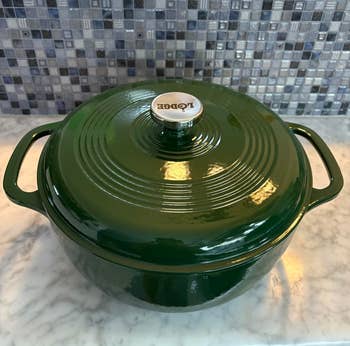 Green enameled dutch oven