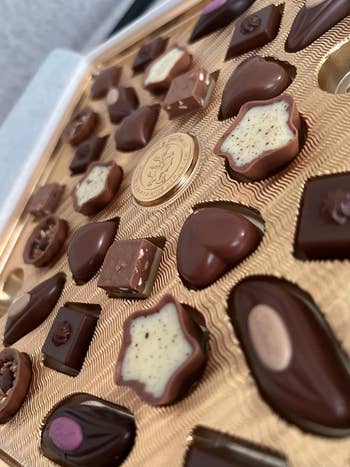 close ups of the little chocolates showing their fillings