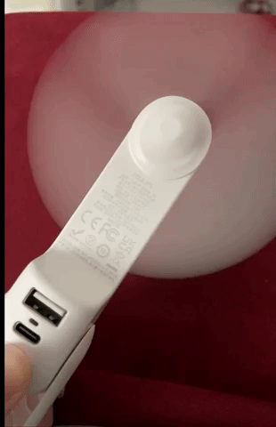gif of another reviewer using the white fan
