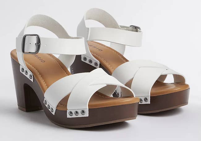 Image of the white and brown sandals