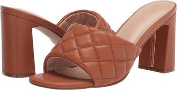 mule sandal in brown quilt
