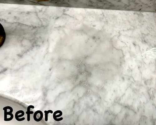 an oil stain on a countertop