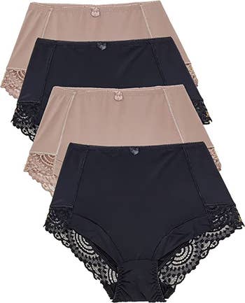 the pack of panties in pink and black