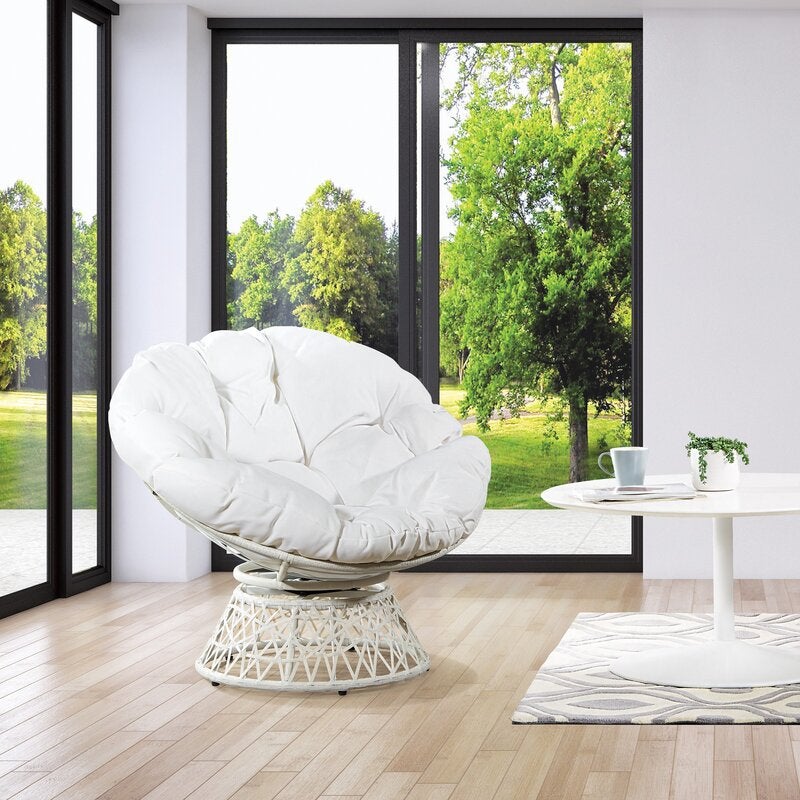 Image of white chair with white cushion