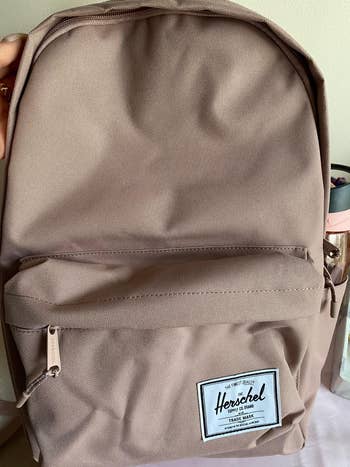 reviewer photo of mauve mini Herschel backpack