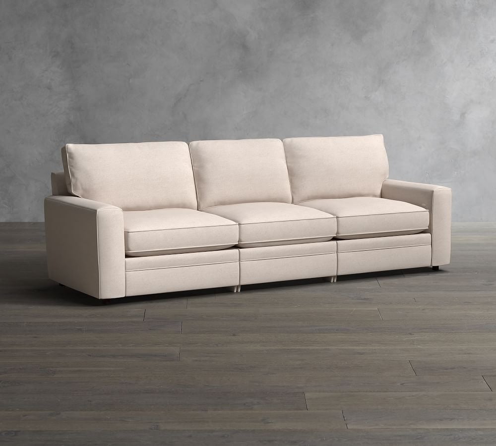 reclining cream-colored sofa