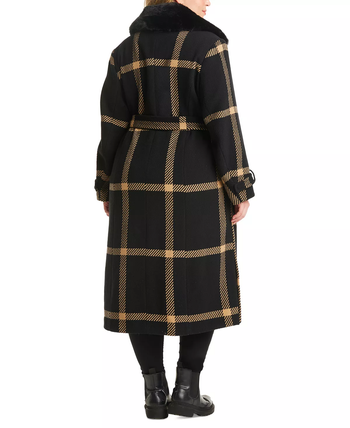 Model wearing the coat from the back