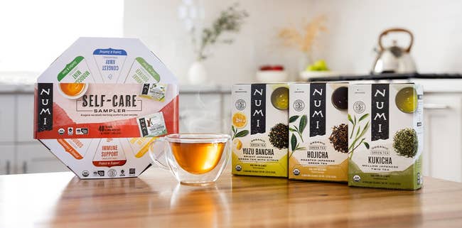 A self-care sampler of six different teas