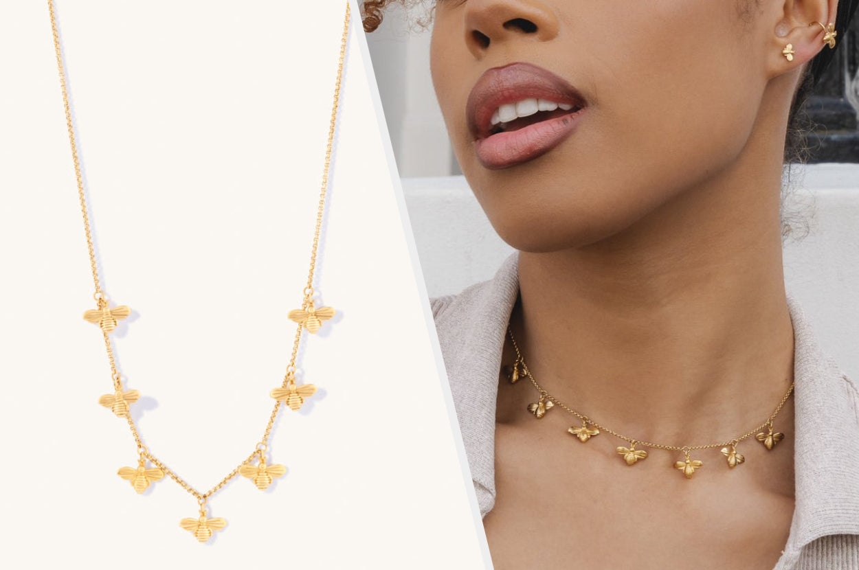 D. Louise, Jewelry, D Louise Waterproof Gold Plated Dainty Necklace  Earrings Set