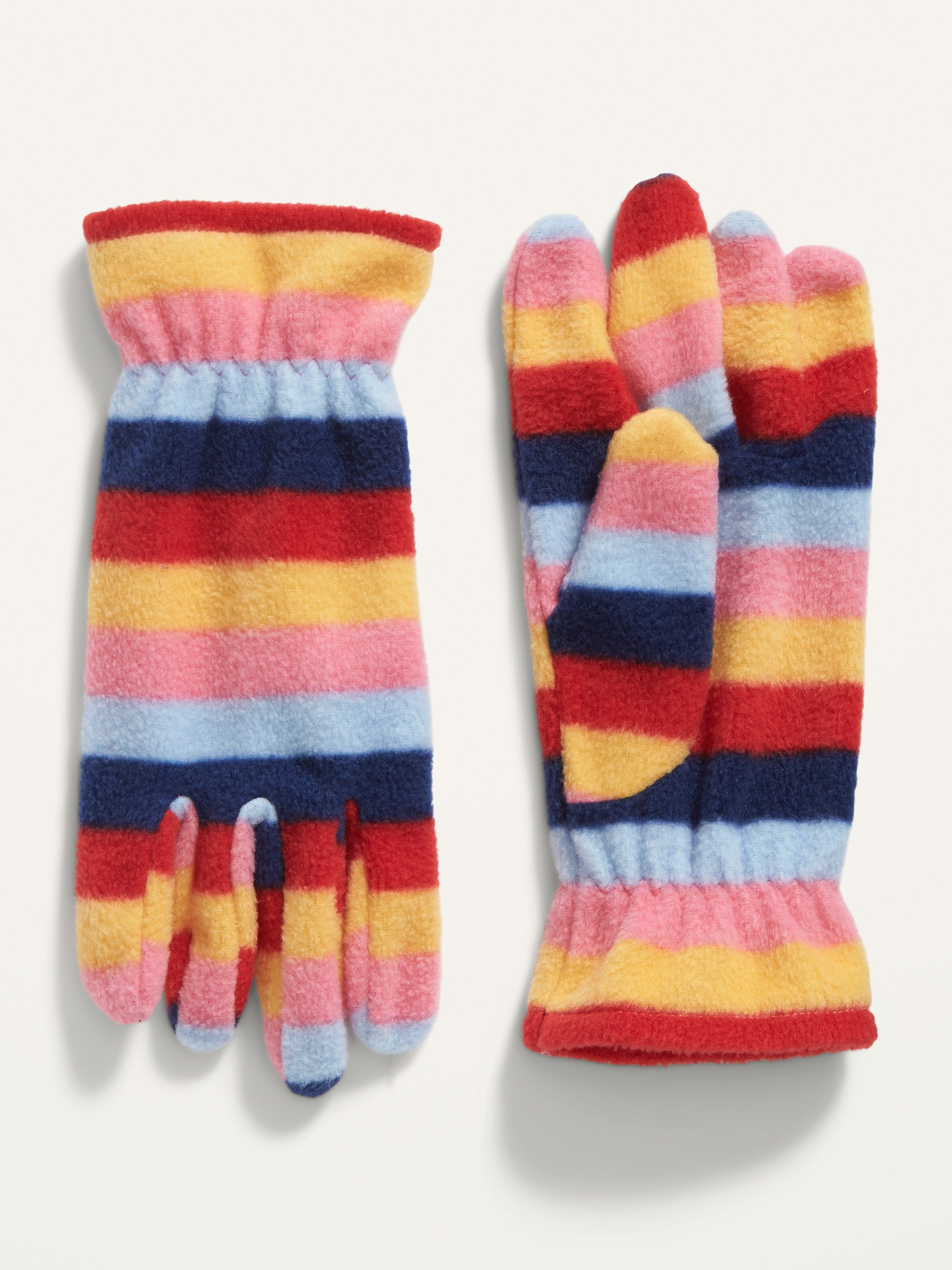 Fuzzy striped gloves