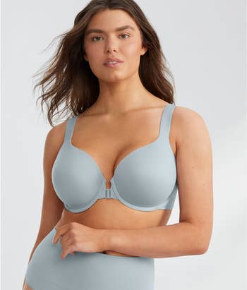 the light blue bra