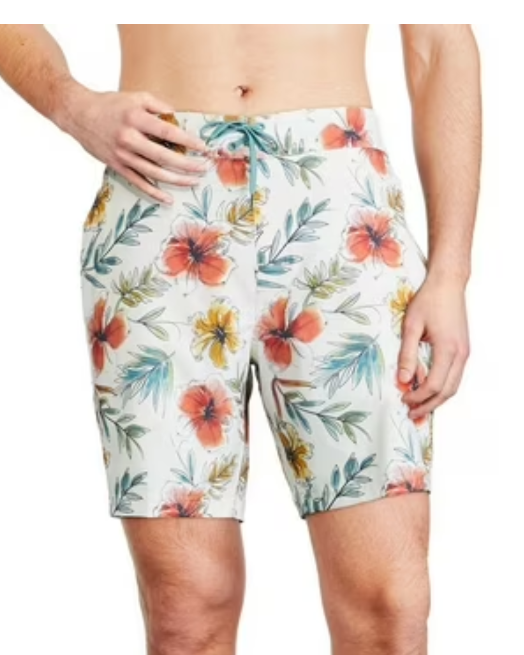 swim trunks with flowers