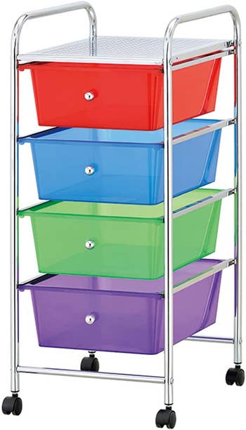 The multicolored storage cart