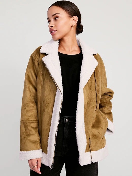 Gabardinas Para Mujer Elegantes, Womens Faux Shearling Coat Winter Warm  Hooded Jackets Fashion Color Block Zip Up Fuzzy Winter Outwear with Pockets  Puffer Jacket Women 