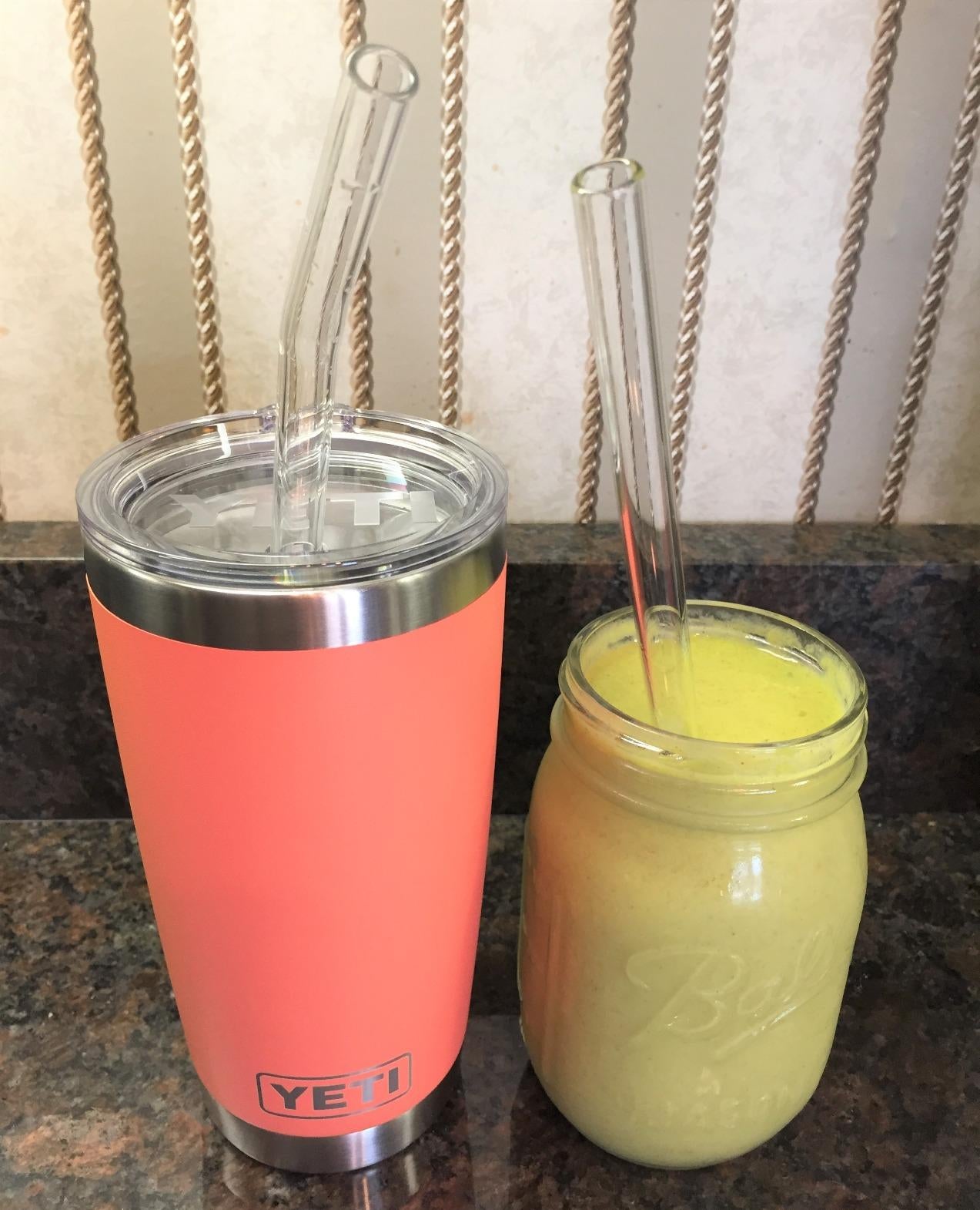 Reusable Clear Glass Straws , Wide Flow for Smoothies, Juices