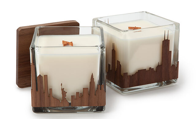 two of the candles on display