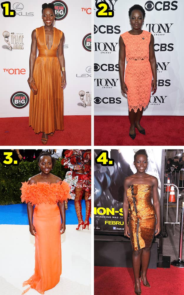 lupita nyong'o orange dress Brown skin girl, skin just pearl! , Lupita Nyongo, the woman that you are!  The most beautiful woman in the world, indeed! , P.S. Its us screaming  wine your waist at our screens! , Video: