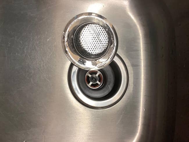 sink with the sink strainer in it