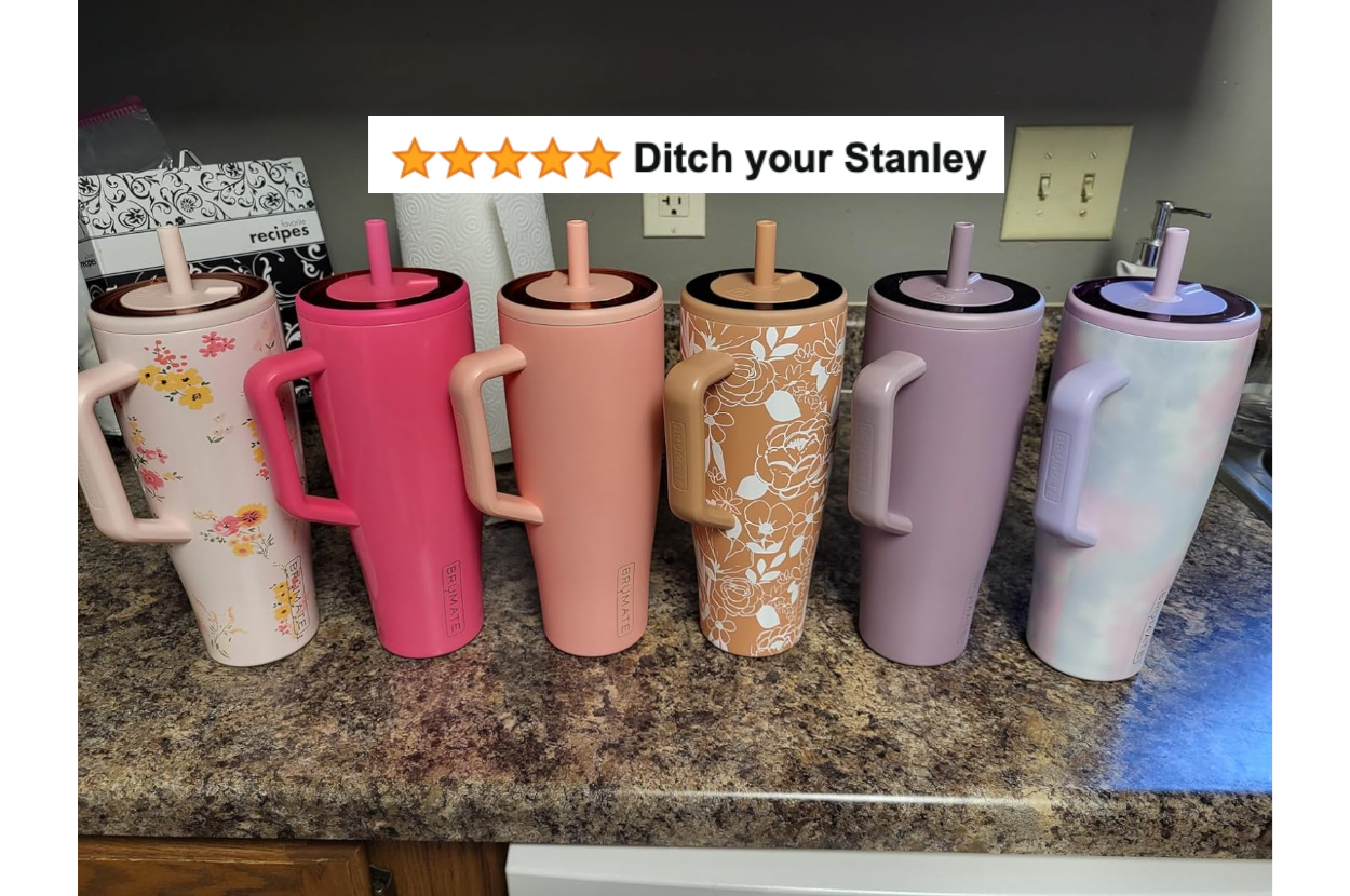 A reviewer's seven bottles with text 