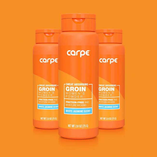Three bottles of Carpe sweat-absorbing groin powder