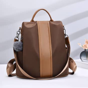 the backpack in brown