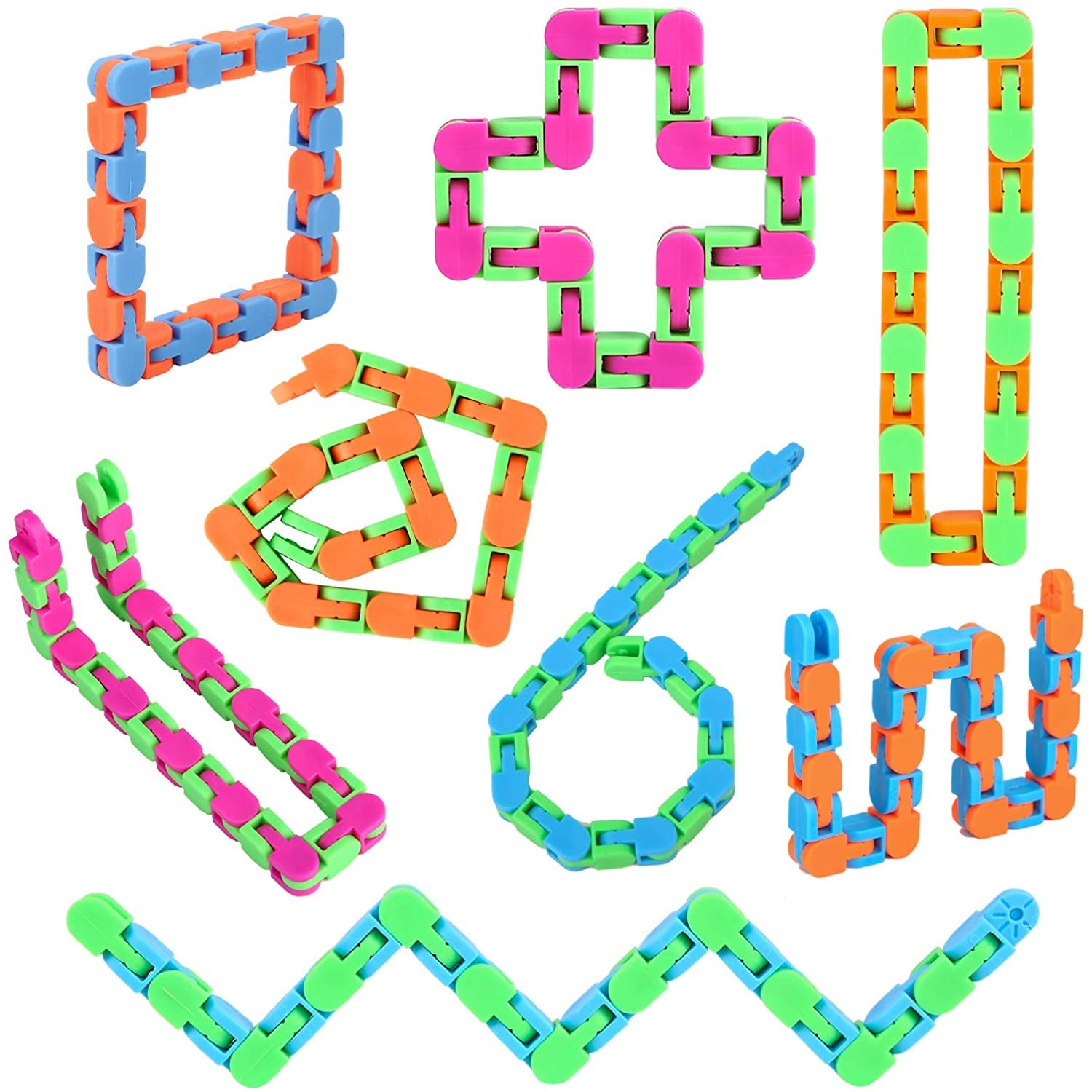 Click And Snap Fidget Toy - Chain Track - Bend and Twist In Wacky