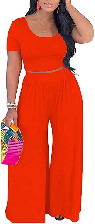 a model wearing the set in red