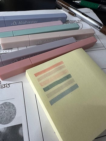 paper with highlighters used on it