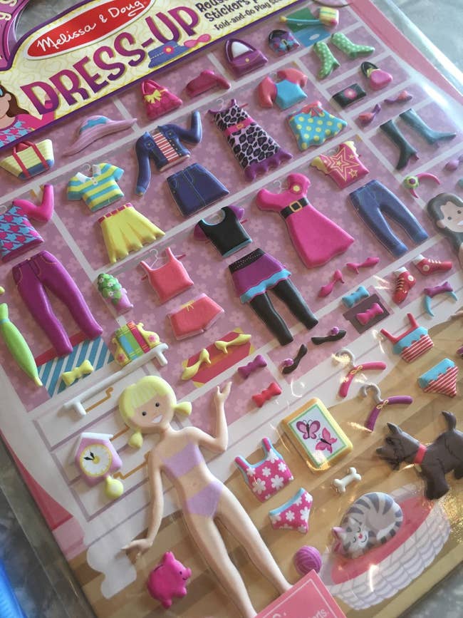 stickers of a doll and outfits 