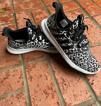 reviewer photo of the leopard print sneakers