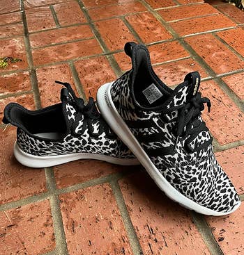 reviewer photo of the leopard print sneakers