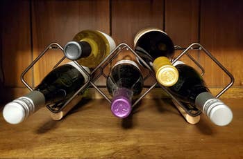 Reviewer image of black geometric wine rack