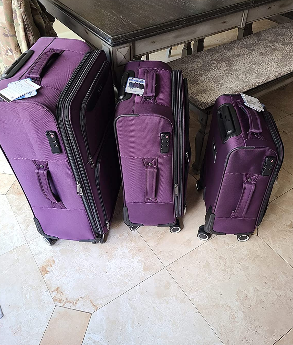 6-piece luggage and bags soft luggage bag sets