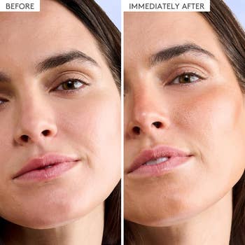 Close-up of a woman's look successful
