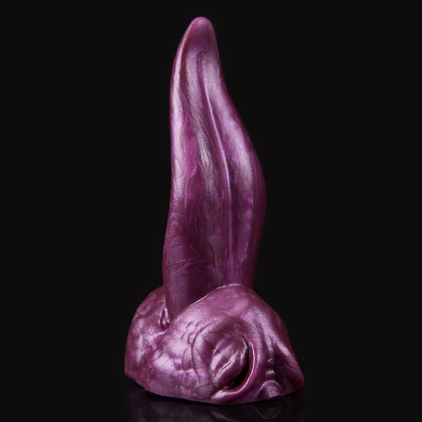 Fuchsia dragon mouth with tongue sticking out dildo