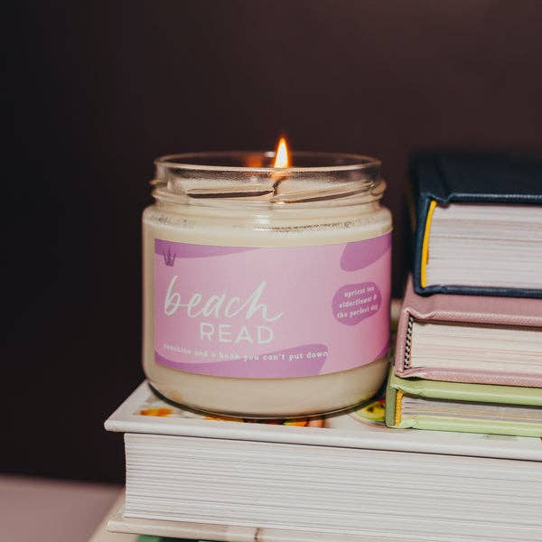 Scented candle labeled 