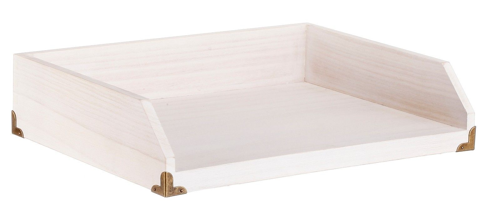 the white wooden paper tray