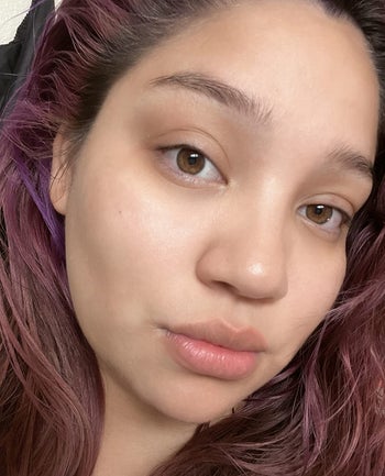 reviewer after removing their makeup