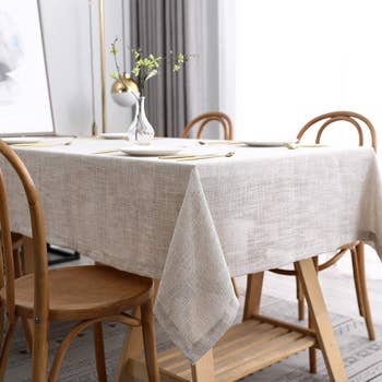 same tablecloth in taupe