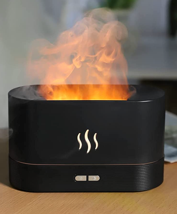 closeup of faux flame from humidifier