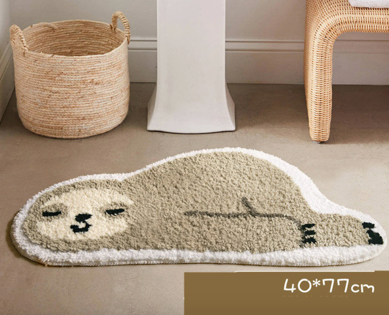 The sleeping sloth bath mat