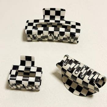 black and white checkered clips