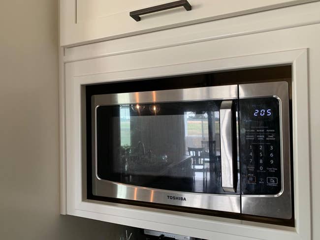 reviewer's microwave in their kitchen