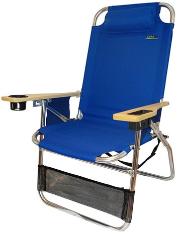 the blue high-seat beach chair