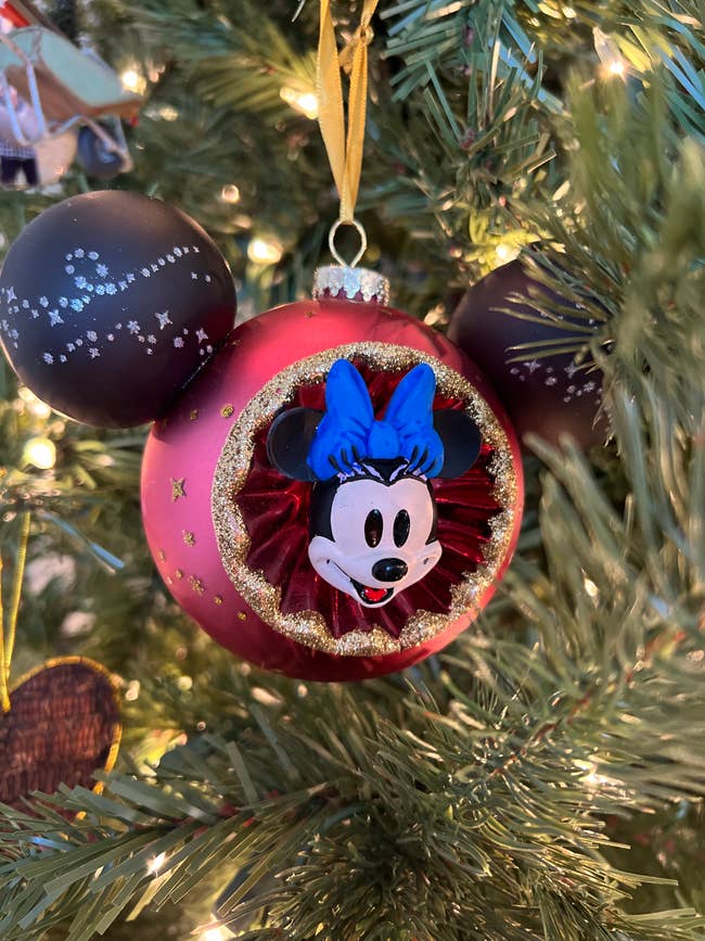a large ball vintage styled minnie mouse ornament