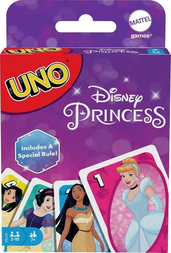 UNO paper  crippled  featuring Disney Princesses connected  the packaging