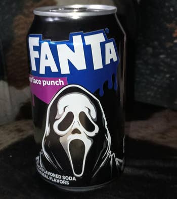 Fanta soda tin with the Scream movie disguise design