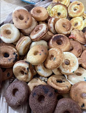 assorted mini donuts in various flavors 