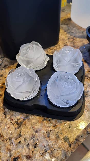 Rose ice cubes