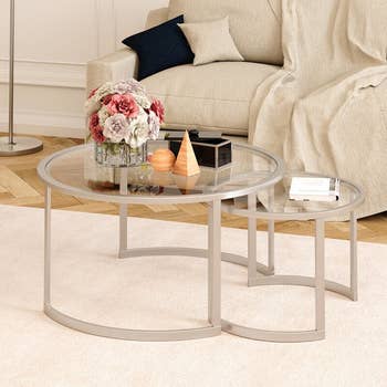 Image of the silver glass coffee table